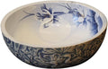 Bathroom Basin Vessels Sink Countertop Basin, Vanity Sink Tops Chinese Retro Lotus Ceramic Bathroom Sink, Round Single Basin in Household Bathroom,White-42 * 15cm