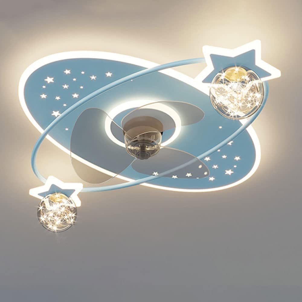Dimmable Ceiling Lights Low Profile Flush Mount Ceiling Fan with LED Light Remote 6 Speeds Quiet Smart Ceiling Fan Light for Kids Room Bedroom Nursery Indoor