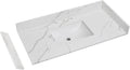 42 in.W x 22 in.D Quartz Calacatta River Vanity Top,with Undermount Middle Sink Vanity Top,with Two Sidesplash & One Backsplash,8 Inch Faucet Hole Spread Bathroom Vanity Sink Countertop