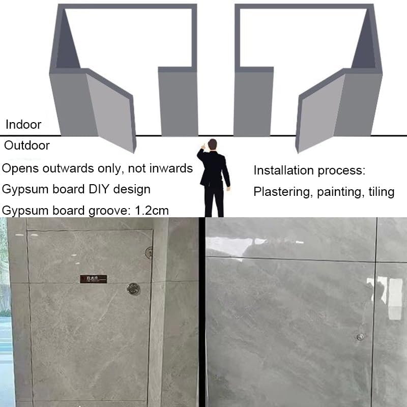 Wall Accesss Panel Door Cover, Electrical Inspection Panel, Hidden Drywall Accesss Faceplate for Interior Floor Passages Offices(Right Door,40x60cm)