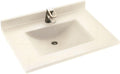 Swan CV02231.072 Contour 31-in L x 22-in W x 6.25-in H Solid Surface Vanity Top, Pebble