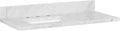 Signature Hardware 500696 37' Marble Left Offset Vanity Top with Backsplash - Less Sink - 8' Faucet Holes - Carrara