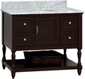 Kitchen Bath Collection Beverly 42-inch Bathroom Vanity (Carrara/Chocolate): Includes Chocolate Cabinet with Authentic Italian Carrara Marble Countertop and White Ceramic Sink