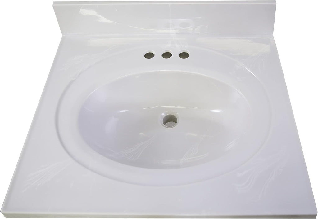 Design House Brookings 25 Inch Bathroom Vanity with Cultured Marble Vanity Top - Unassembled Bathroom Vanity with Sink, Espresso
