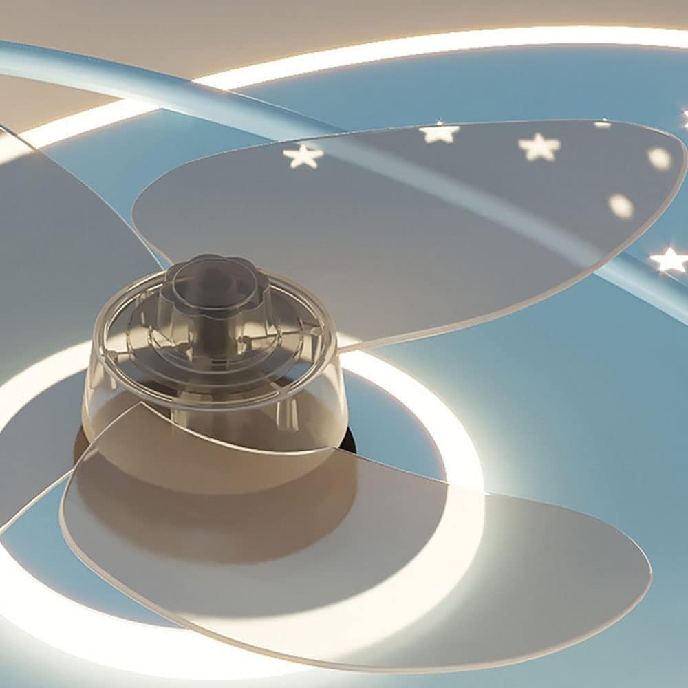 Dimmable Ceiling Lights Low Profile Flush Mount Ceiling Fan with LED Light Remote 6 Speeds Quiet Smart Ceiling Fan Light for Kids Room Bedroom Nursery Indoor