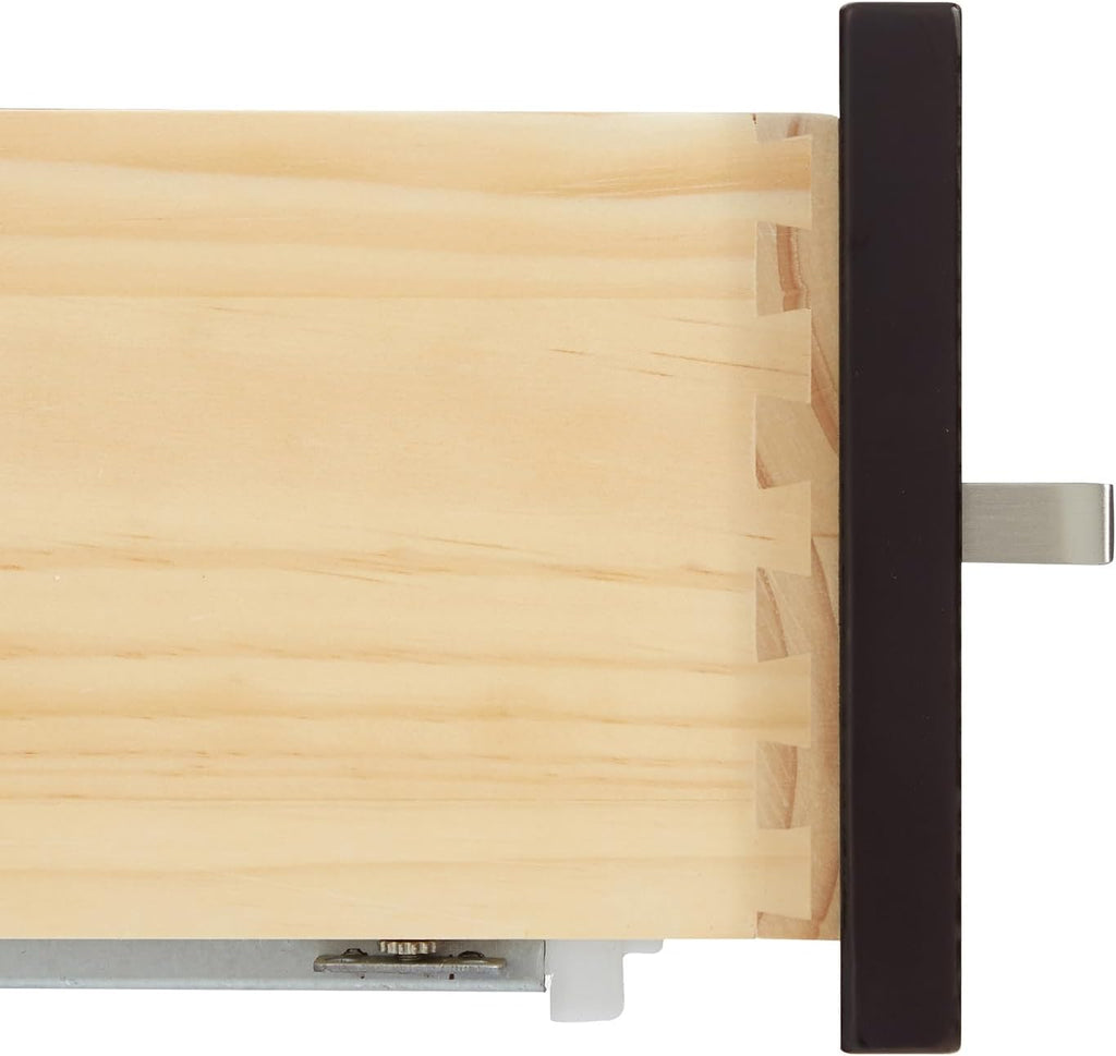 DKB Beckford 42-Inch Espresso Bathroom Vanity, Single Left Oval Undermount Sink, 1.5-Inch Carrara White Quartz Countertop & Backsplash, 2 Soft Closing Doors, 5 Dovetail Drawers, Solid Wood Frame