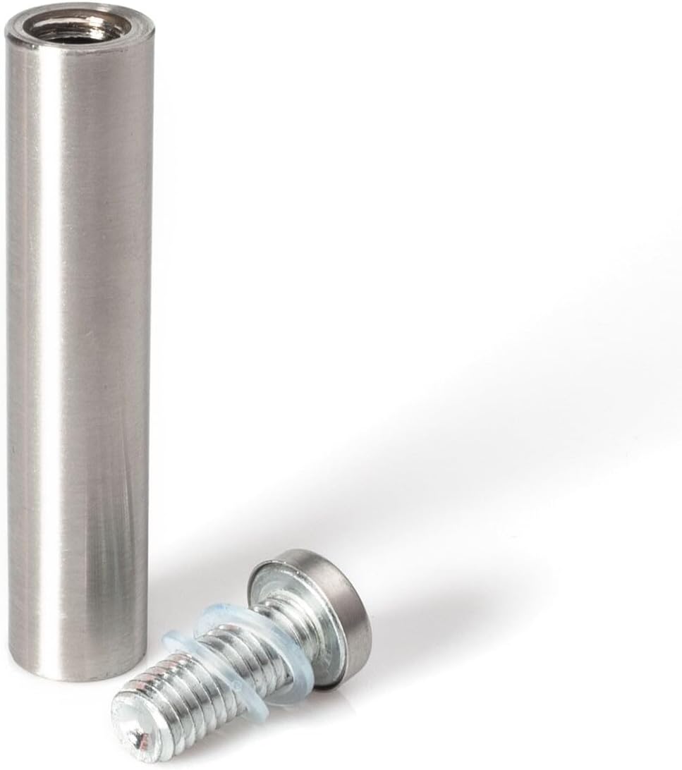 Stainless Steel Standoff 5/8 Inch Diameter x 3 Inch Barrel Length Brushed Finish for PVC, Glass and Acrylic Sign Stand Off Wall Anchors and Screws 100 Piece Commercial Space Pack