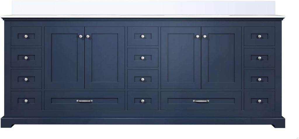 Dukes 84 in. W x 22 in. D Navy Blue Double Bath Vanity and Cultured Marble Top