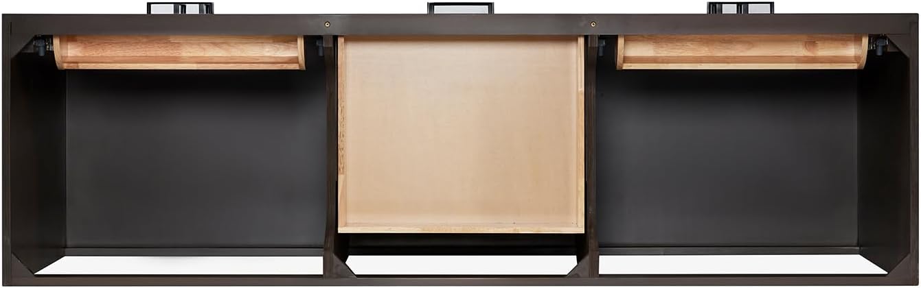 ARIEL Hepburn 72-inch Bathroom Vanity with Sink,Solid Wood, 1.5-inch Carrara White Quartz Countertop & Backsplash, Double Oval Porcelain Sink, 4 Soft Closing Doors, 6 Dovetail Drawers, Brown Oak