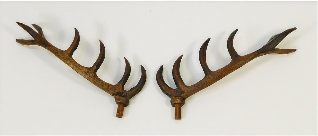 Wood Cuckoo Clock Deer Antlers Hunter Case Parts 4 inch Hand Carved Set of 2 New USA