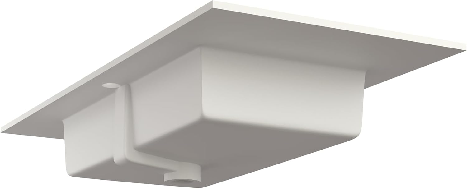 Rectangular Single Sink Bathroom Vanity Top White Solid Surface Resin Vanity Top in Glossy White (White 39X19 inch)