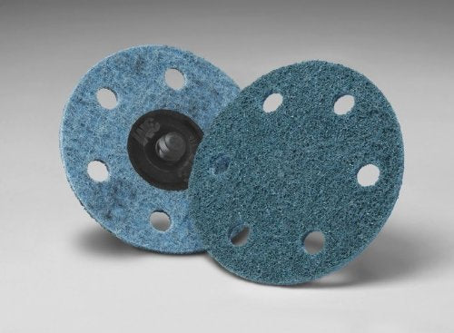 3M Scotch-Brite SC-DR Non-Woven Aluminum Oxide Quick Change Disc - Very Fine Grade - 3 in Dia 6 Vacuum Holes - 18000 Max RPM - 64679 [PRICE is per DISC]