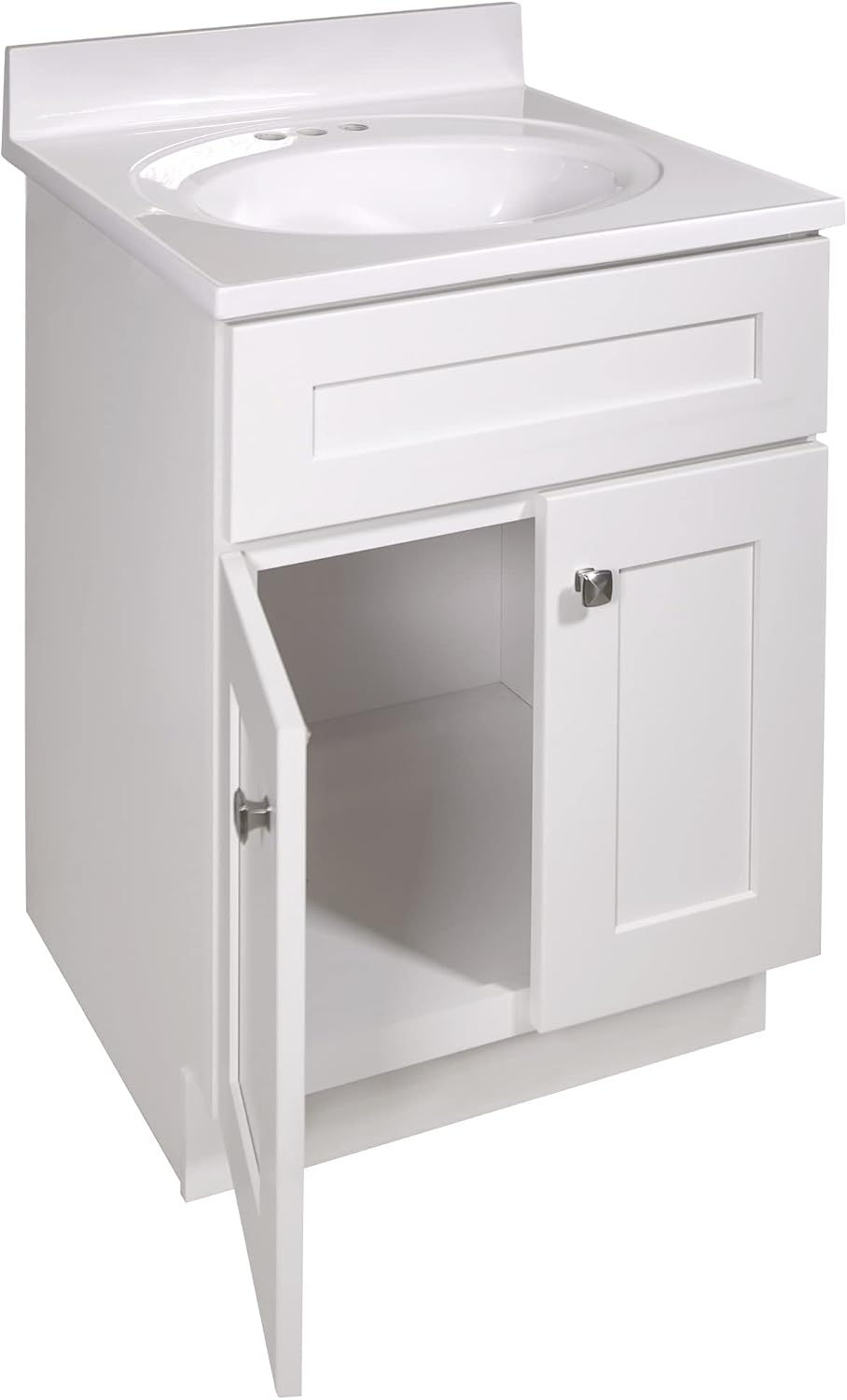 Design House Brookings 25 Inch Bathroom Vanity with Top, Ready to Assemble, Sherwin Williams® White – Design House, 584862