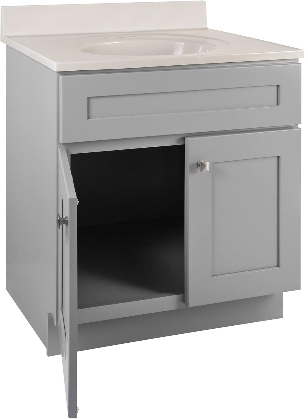 Design House Brookings 31 Inch Bathroom Vanity with Top, Ready to Assemble, Painted Gray, 597682