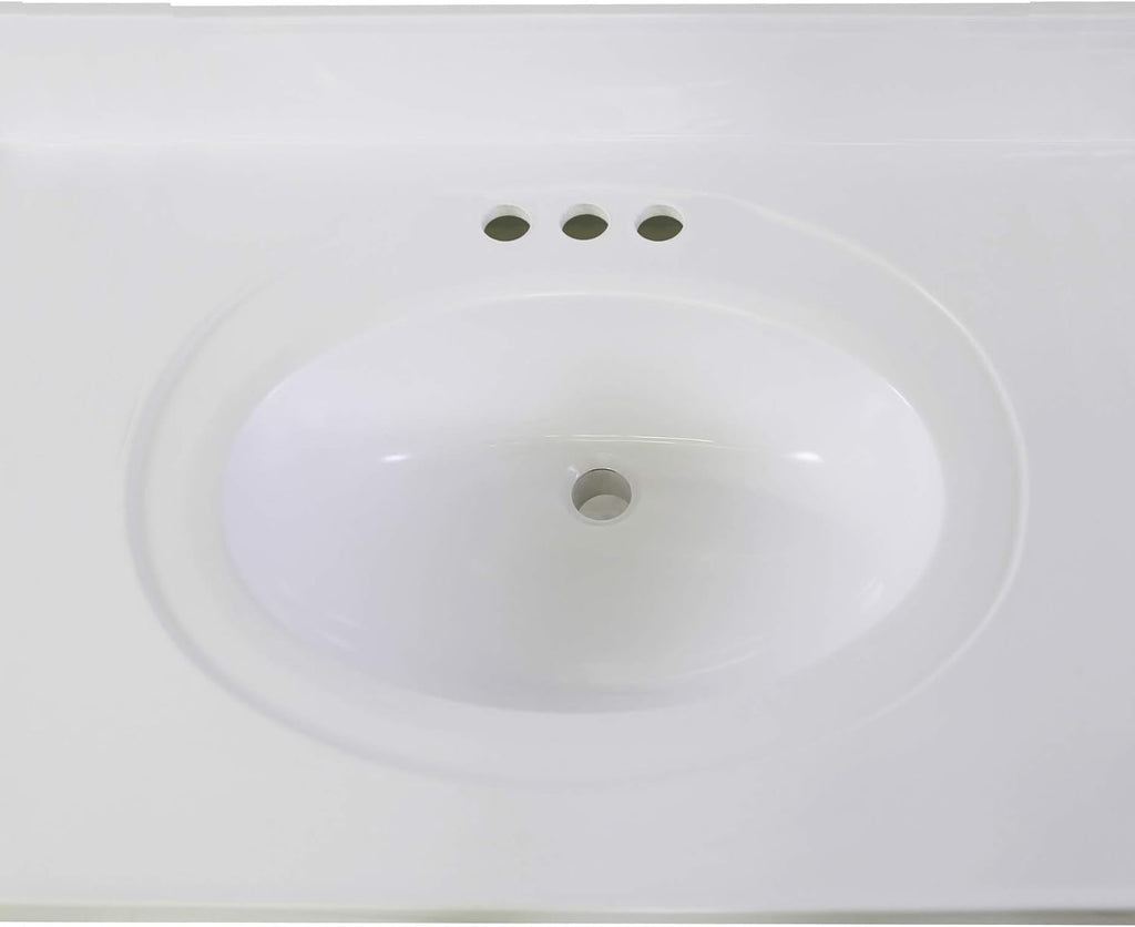 Design House Brookings 31 Inch Bathroom Vanity with Cultured Marble Vanity Top - Unassembled Bathroom Vanity with Sink, White