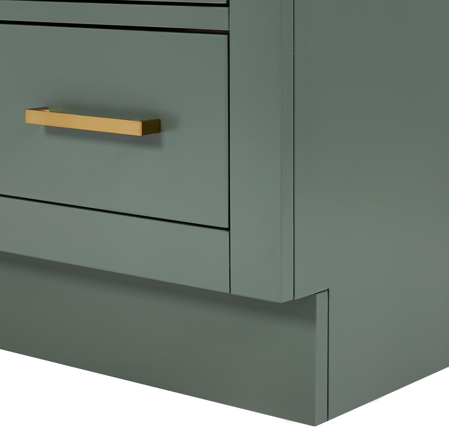 DKB Isabella 42-inch Vintage Green Bathroom Vanity with Center Oval Single Sink, Carrara White Quartz Countertop & Backsplash, Solid Wood Frame, Soft-Closing & Dovetail Drawers