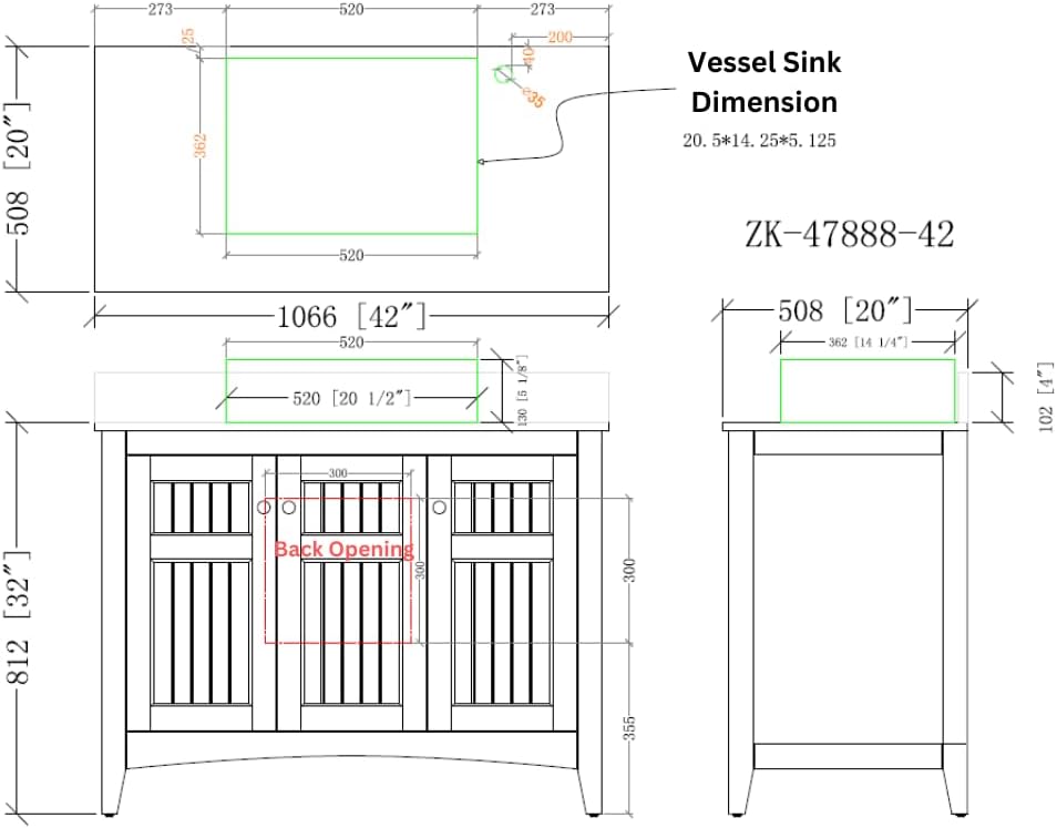 42' Triadsville White Vanity with White QuartzTop, Vessel Style Bathroom Sink, Soft-Closing Doors, Full Extension Drawer, Brushed Nickel Hardware