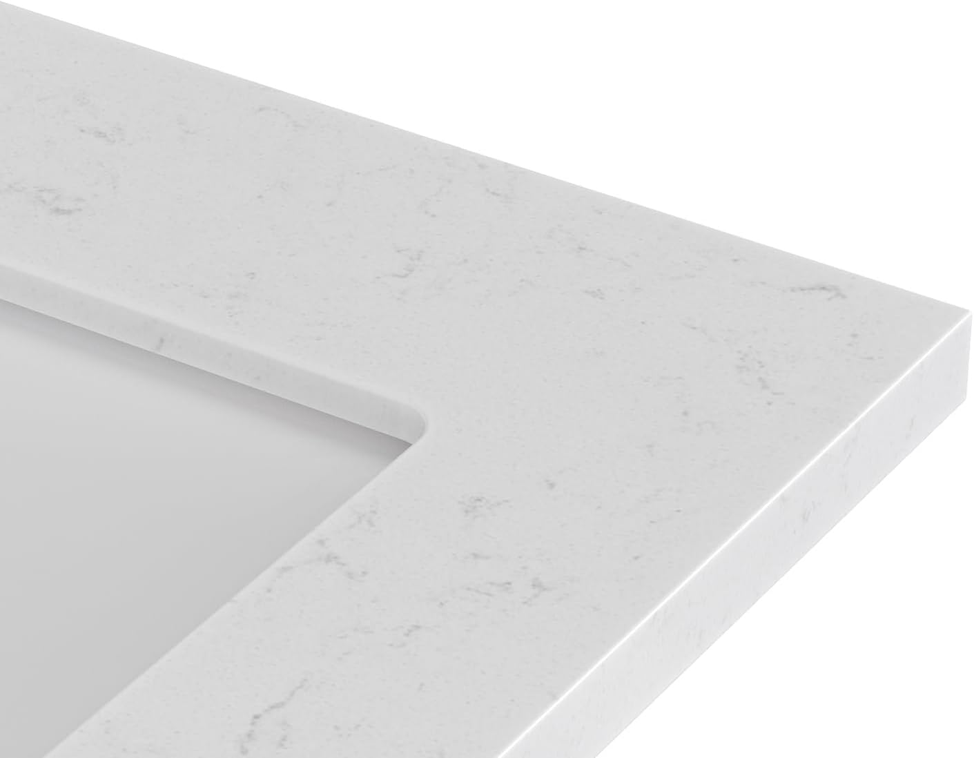 ARIEL Hepburn 30-inch Bathroom Vanity with Sink,Solid Wood, 1.5-inch Carrara White Quartz Countertop, Single Rectangular Porcelain Sink, 2 Soft Closing Doors, 1 Dovetail Drawers, Brown Oak