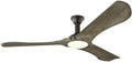 Monte Carlo 3MNLR72AGPD-V1 Minimalist Max Modern Energy Star 72' Outdoor Ceiling Fan with LED Light and Hand Remote Control, 3 Balsa Wood Blades, Aged Pewter