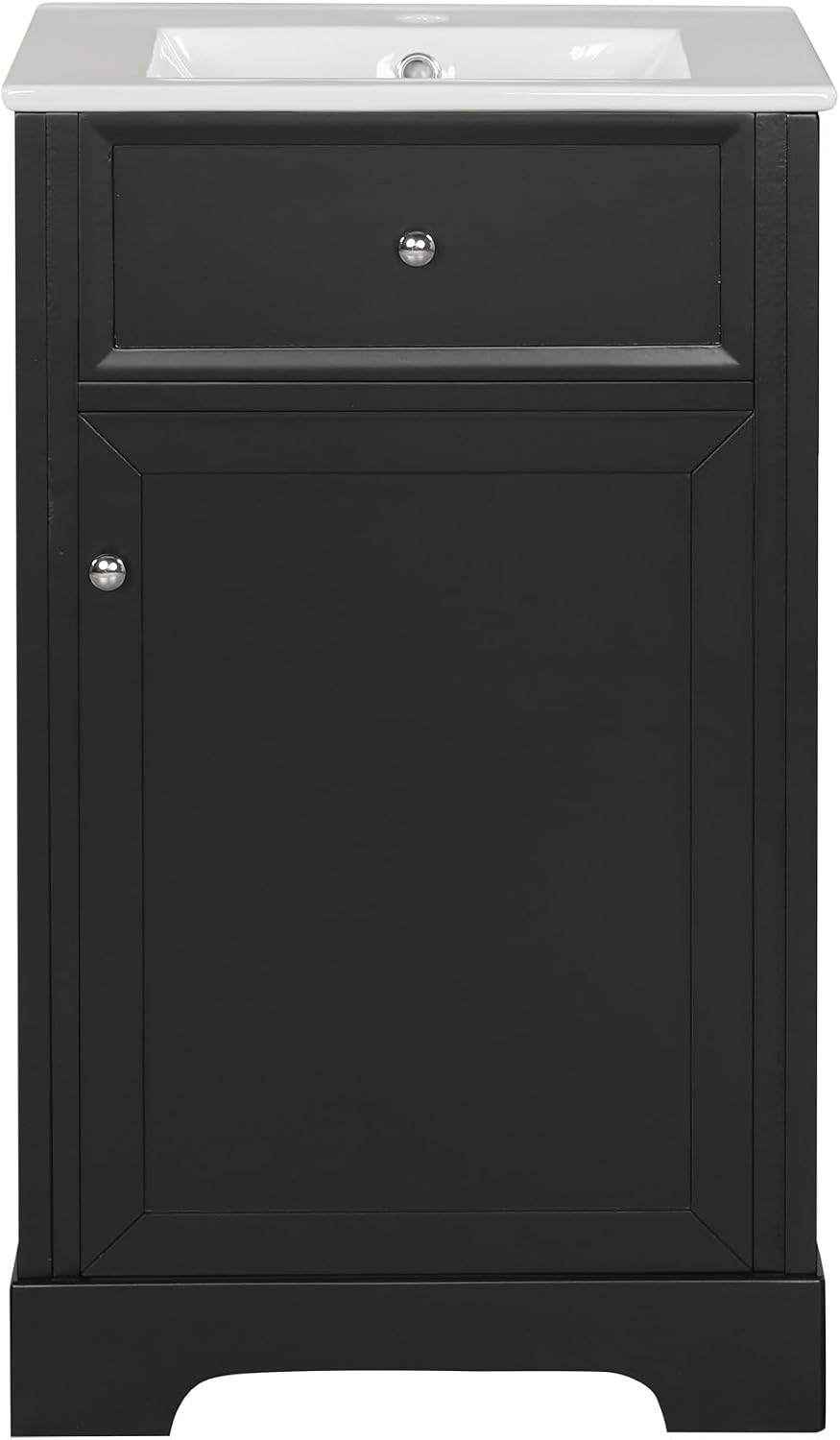VilroCaz Modern 20' Bathroom Vanity with Sink, Freestanding Bathroom Cabinet with Soft Closing Door, Storage Rack and Adjustable Shelve (Black-10.8)