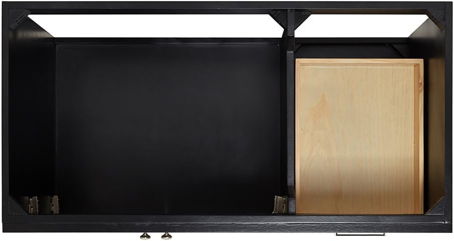 DKB Bradford 42' Black Single Bathroom Vanity with Rectangular Undermount Sink, 1.5' White Quartz Countertop, Solid Wood Frame, 2 Soft-Closing Doors, 2 Full Dovetail Drawers, Brushed Nickel