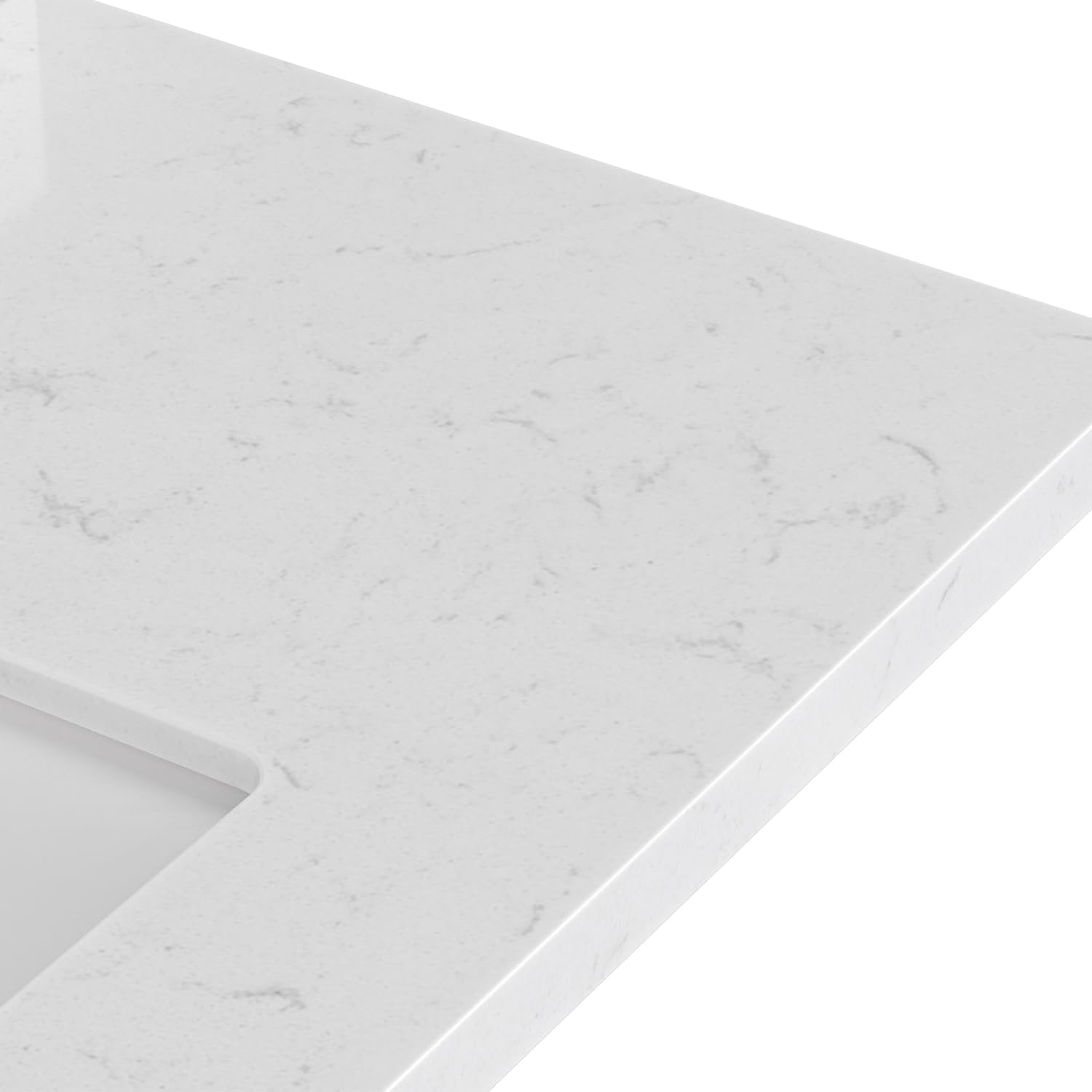 ARIEL Cambridge 36-inch Bathroom Vanity with Sink,Solid Wood, 1.5-inch Carrara White Quartz Countertop, Single Rectangular Porcelain Sink, 2 Soft Closing Doors, 5 Dovetail Drawers, Vintage Green