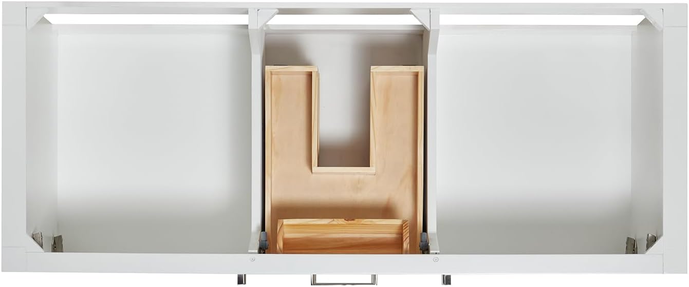 ARIEL Bayhill 48-inch Bathroom Vanity with Sink,Solid Wood, 0.75-inch Italian Carrara Marble Countertop, Single Rectangular Porcelain Sink, 2 Soft Closing Doors, 2 Dovetail Drawers, White