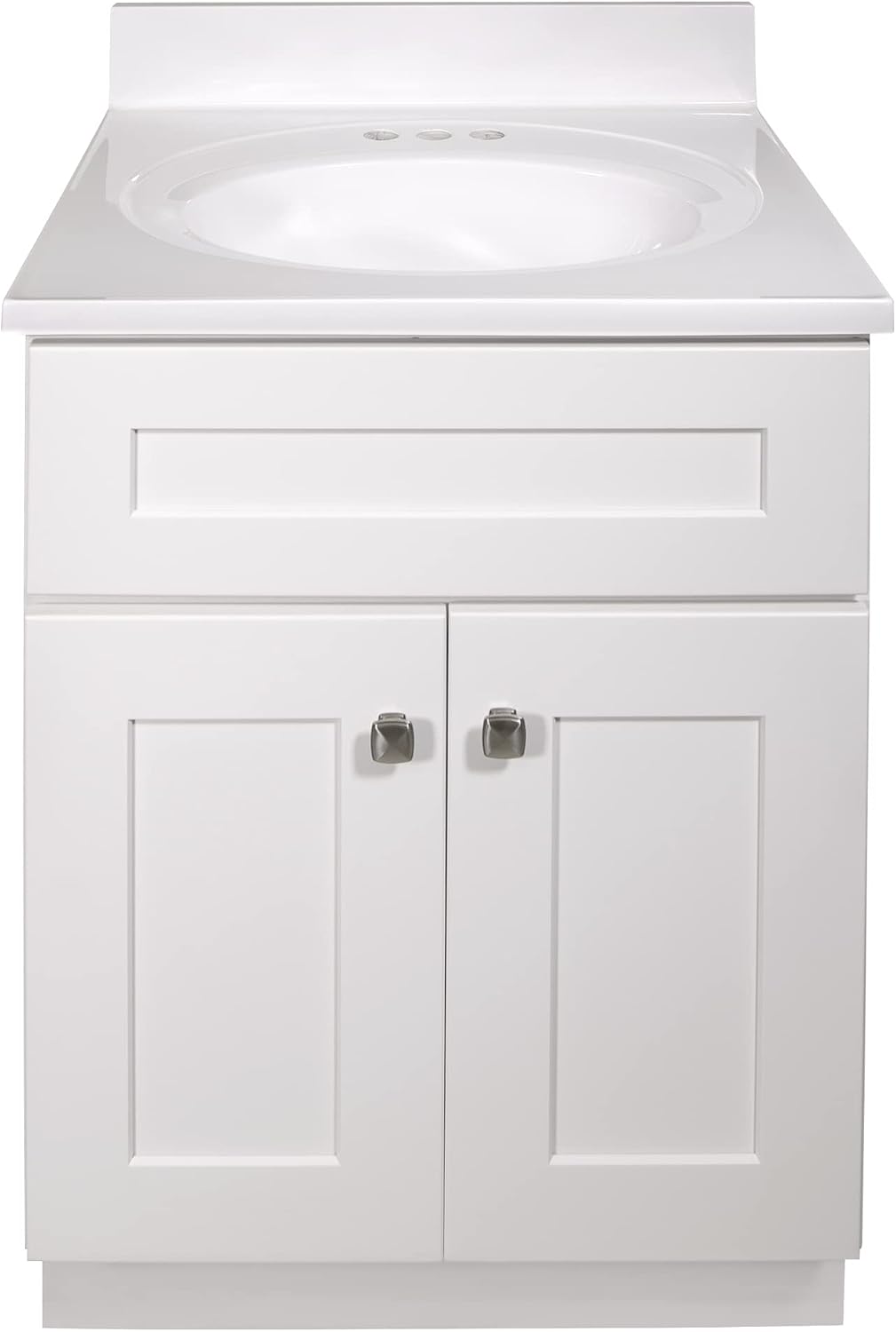 Design House Brookings 25 Inch Bathroom Vanity with Top, Ready to Assemble, Sherwin Williams® White – Design House, 584862