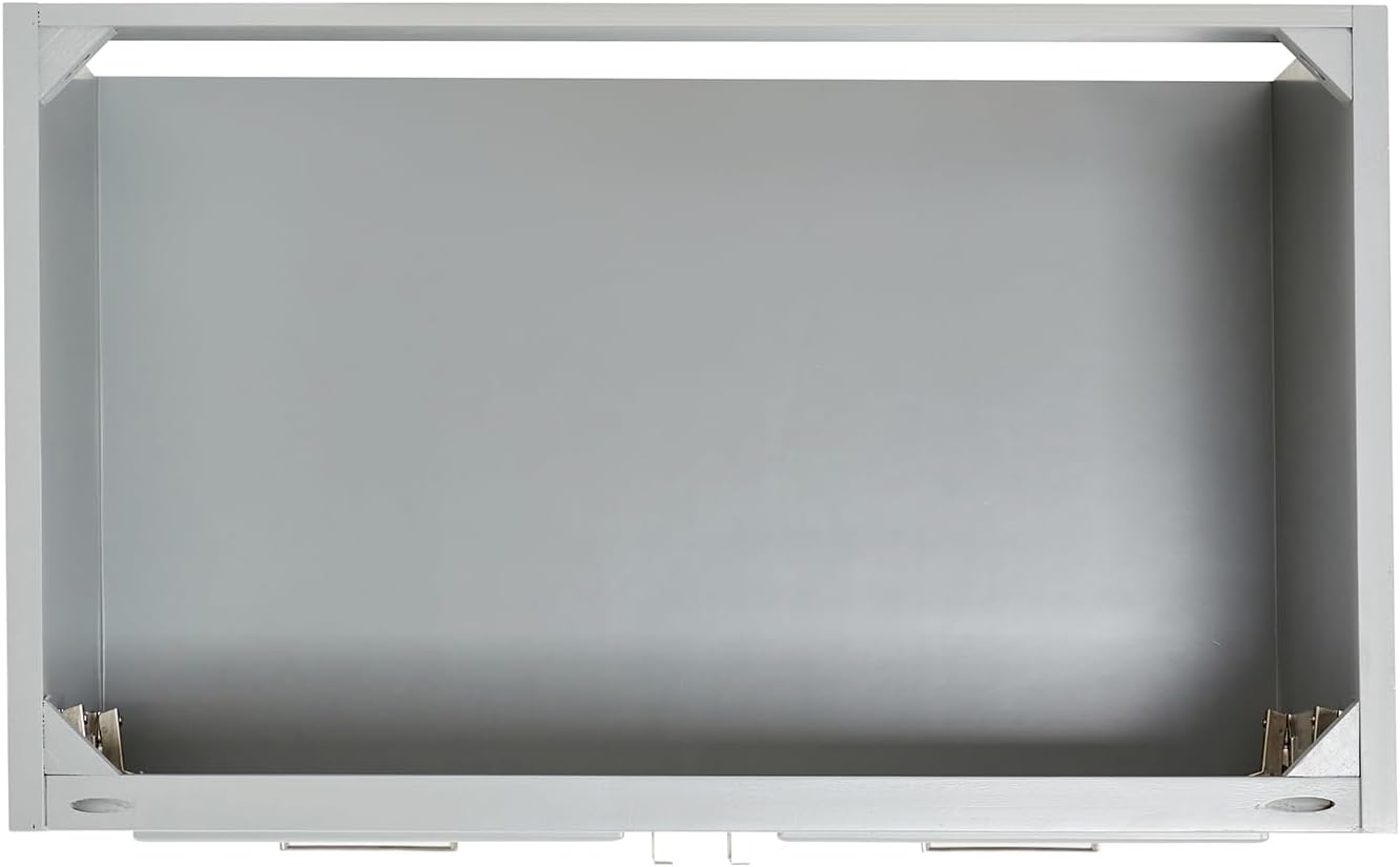 ARIEL Stafford 36-inch Bathroom Vanity with Sink,Solid Wood, 1.5-inch Italian Carrara Marble Countertop, Single Rectangular Porcelain Sink, Soft Closing Doors, Dovetail Drawers, Grey