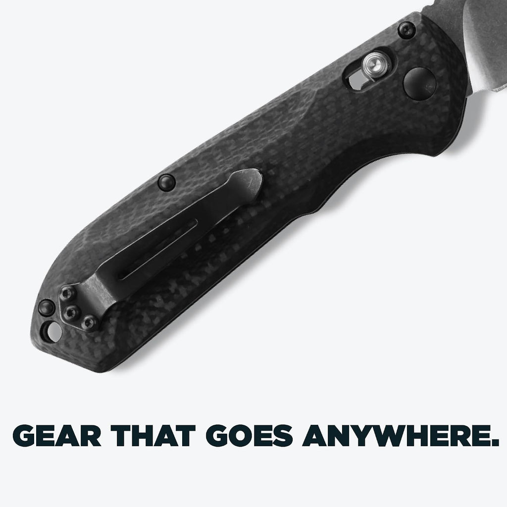 Benchmade - Freek Outdoor EDC Knife, Drop-Point Blade with Carbon Fiber Handle (560-03)