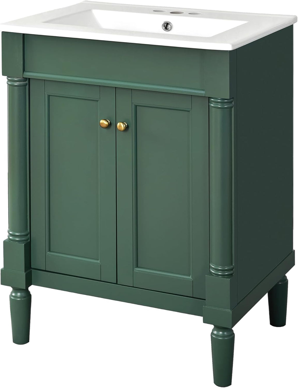 Merax 24' Bathroom Vanity with Sink, Powder Room Small Bathroom Vanity with 2-Door Cabinet, Undermount Sink, Solid Wood Frame Bathroom Storage Cabinet