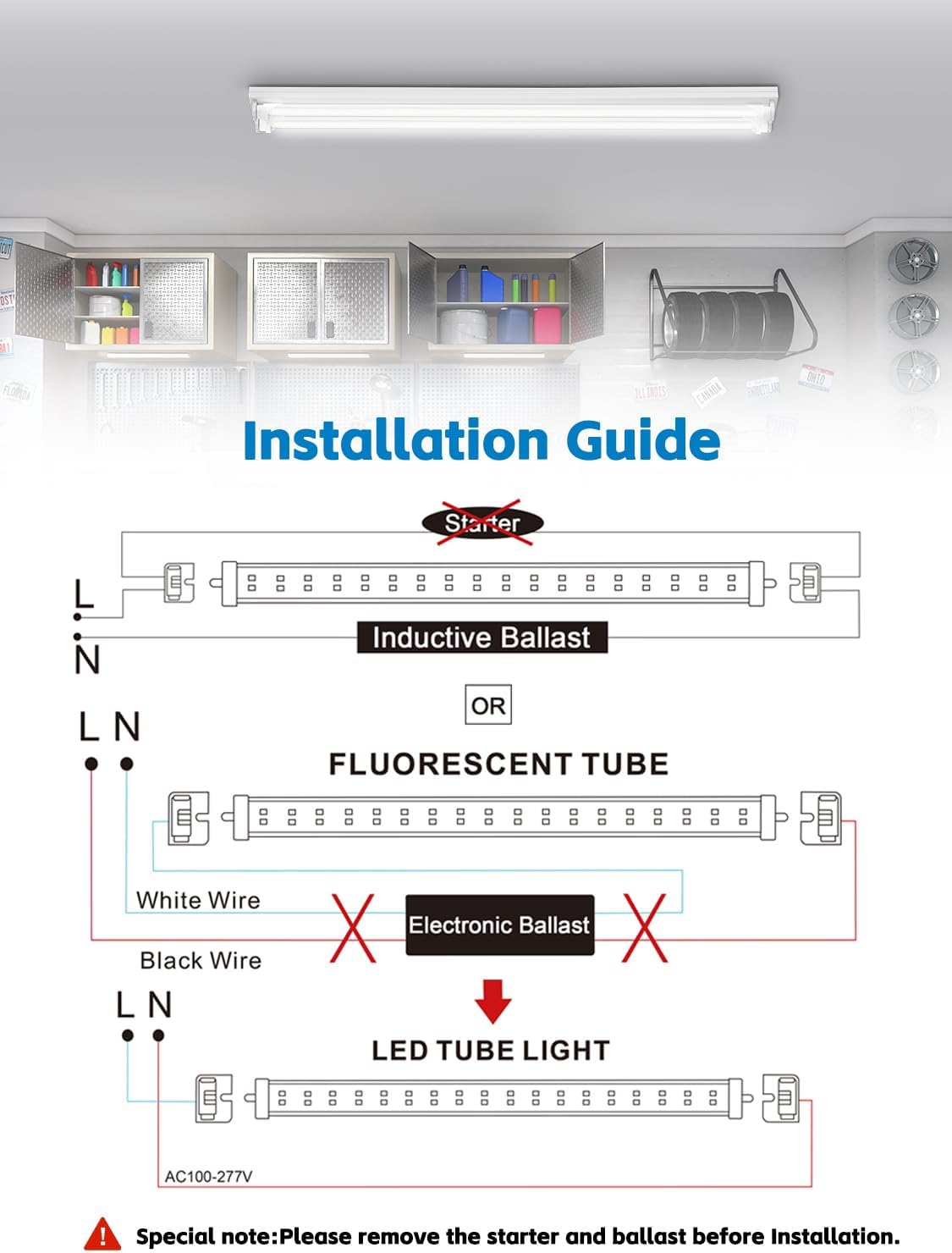 ELEKICO 8FT LED Bulbs, Super Bright 72W 9000lm 5000K, T8 T10 T12 LED Tube Lights, FA8 Single Pin T8 LED Lights, Clear Cover, 8 Foot LED Bulbs to Replace Fluorescent Light Bulbs (Pack of 6)
