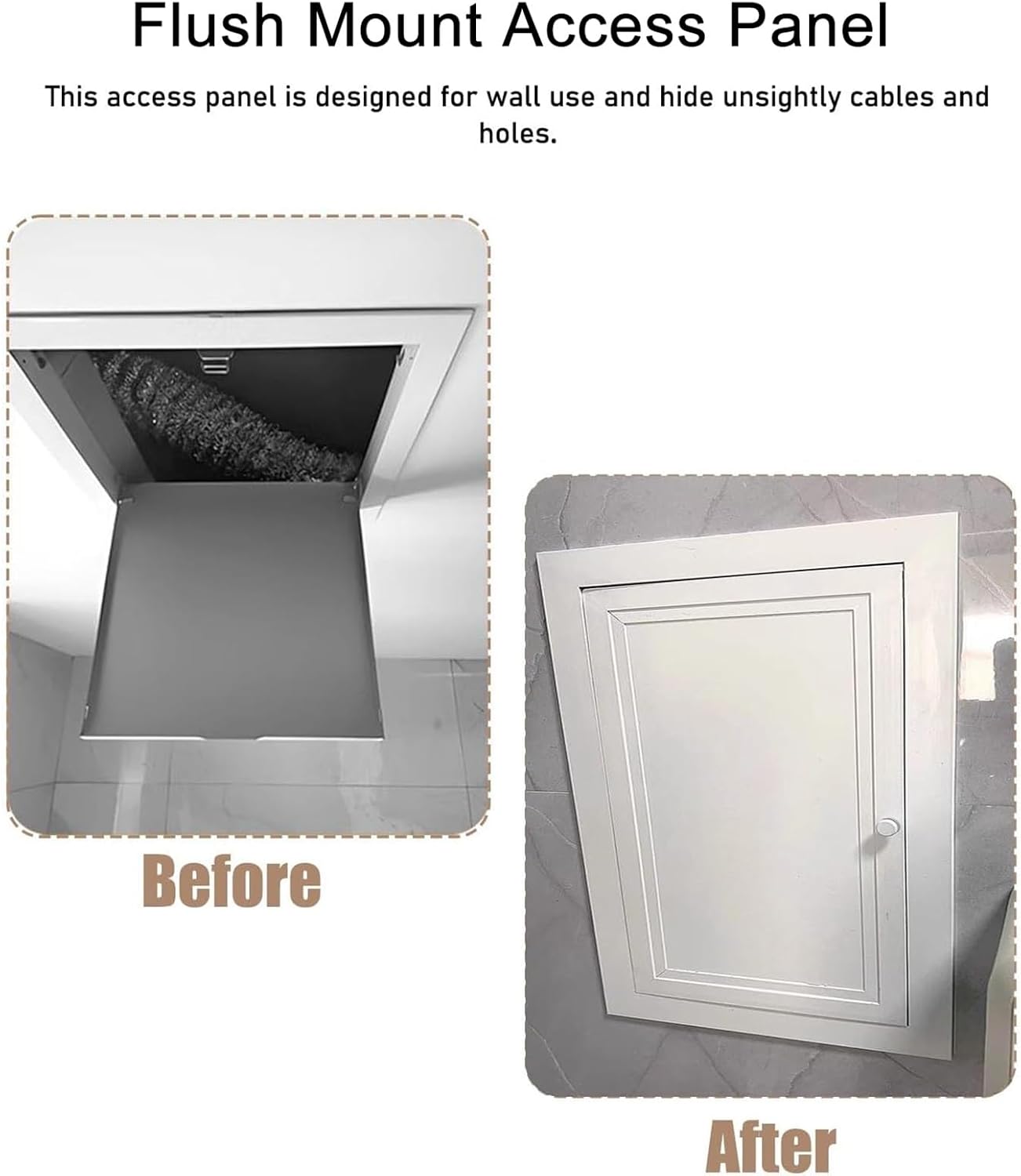 Large Access Panel with Handle, Surface Mount Inspection Hatch Drywall Panel, 12 14 16 18 24 26 38 Inch Wide Garage Cables Electrical Panel Cover Access Door(86X86cm/34x34in)