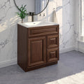 30' Shaker Bathroom Vanity Sink Base with Drawers (Ready-to-Assemble) (Maple Walnut Vanity Base)