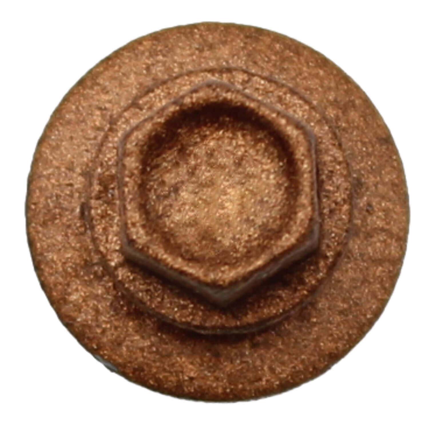 10 x 1 Copper Metal Roofing Screws - Hex Washer Head- Self-Starting/Tapping - EPDM Washer. 4 X 250 Bags - 1,000 Screws
