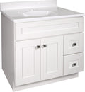 Design House Brookings 37 Inch Bathroom Vanity with Top, Ready to Assemble, Sherwin Williams® White, 585695