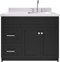ARIEL 54' White Bathroom Vanity with Sink, 1.5' Thick Pure White Quartz Countertop, Undermount Rectangle Sink, 2 Soft Closing Doors & 4 Full Extension Dovetail Drawers, Satin Nickel