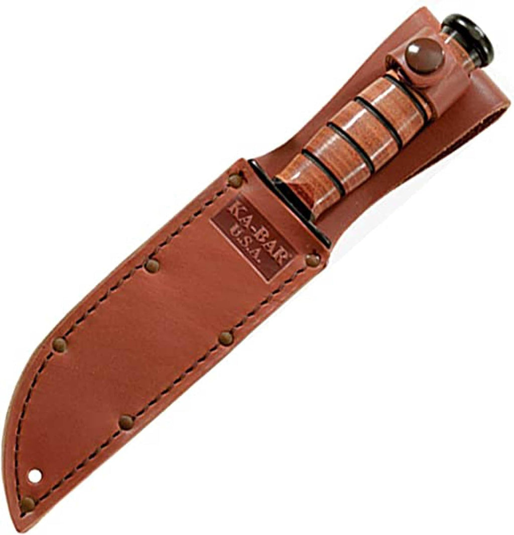 KA-BAR KB1261 USA SHORT SERRATED W/LEATHER SHEATH