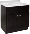 Design House Brookings 31 Inch Bathroom Vanity with Top, Ready to Assemble, Brown, 585273
