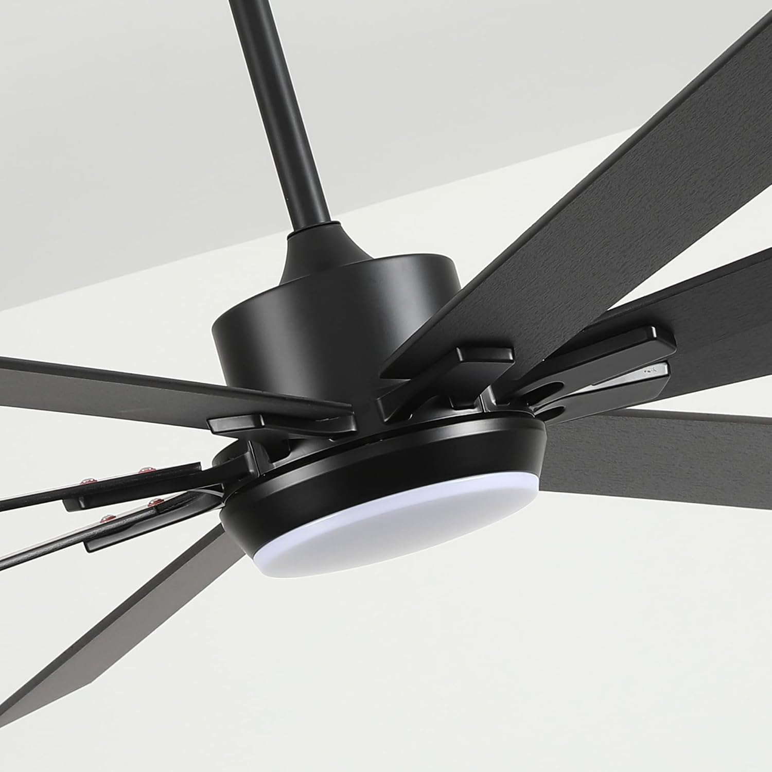 72 Inch Large Size With Light Kit & Remote Control 8 PCS Blades Ceiling Fan 3 Color Dimmable Led Dc Motor Reversible 6 Speed Quiet Remote Control Ceiling Fan For Living Room Bedroom Indoor Matte Black