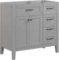 Flieks 36' Bathroom Vanity Without Sink, Cabinet Base Only, Bathroom Cabinet with Drawers, Solid Frame and MDF Board, Grey