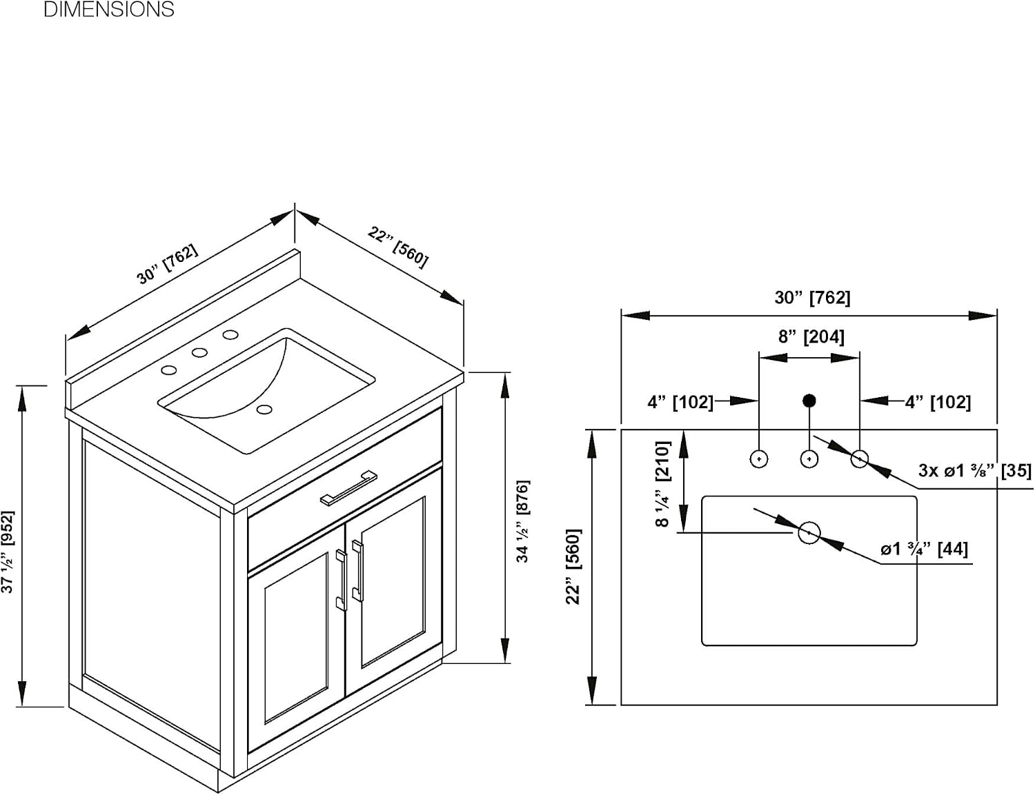 OVE Decors Athea 30' Single Undermount Sink Bathroom Vanity with Cultured Marble Countertop and Backsplash in Almond Latte Finish