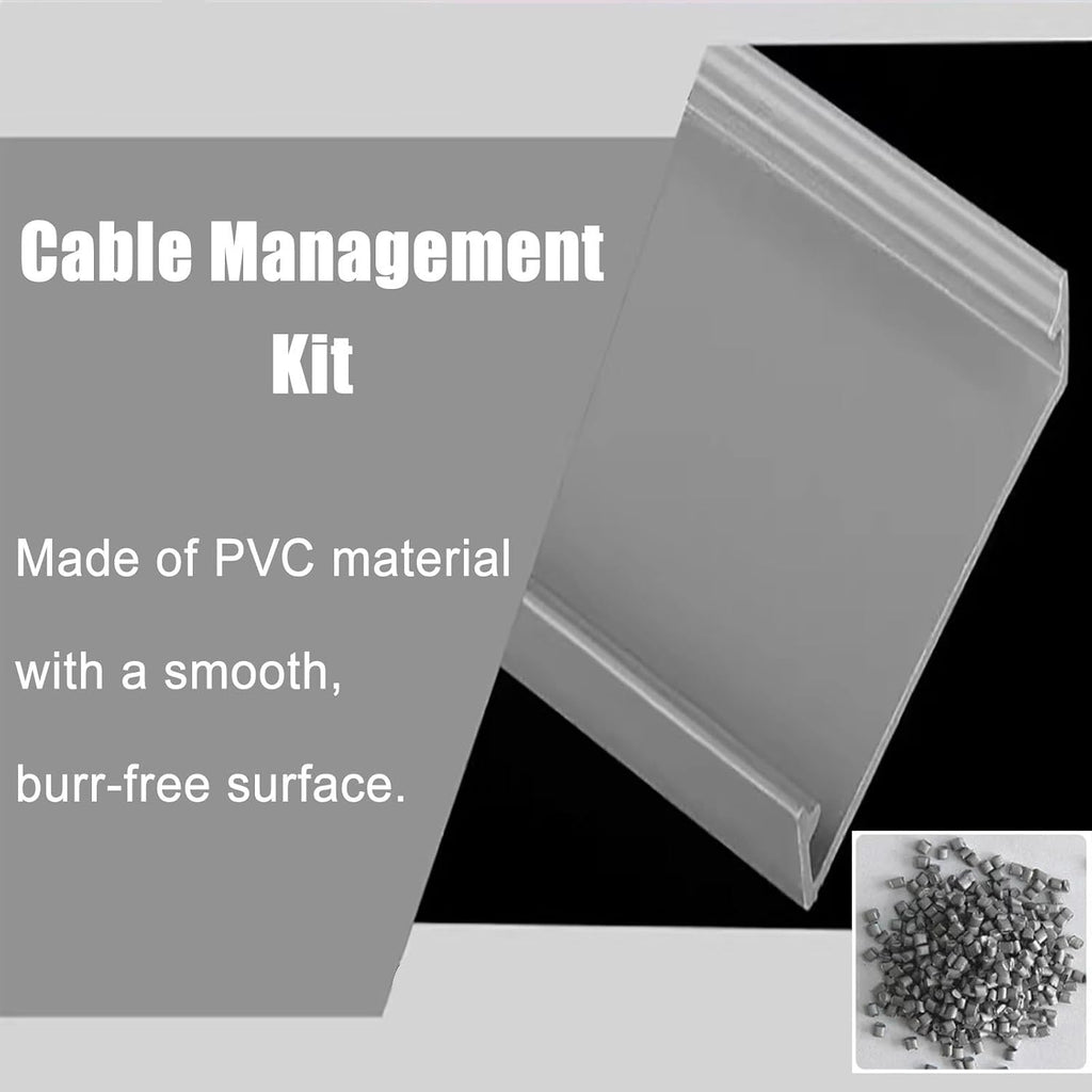 1 4 in Width Open Slot Cable Duct Raceway, Grey Conduit for Wires and Cable Management 1 2-2/5 in Heighr, Cable Tidy Trunk Kit for Electrical Panel(9 PCS,W 1.6 in H 1.6 in)