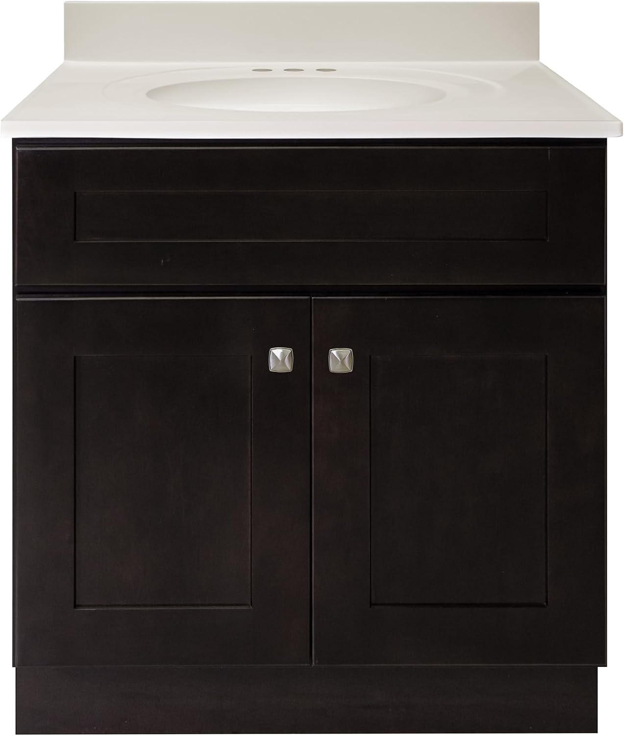 Design House Brookings 31 Inch Bathroom Vanity with Top, Ready to Assemble, Brown, 585281