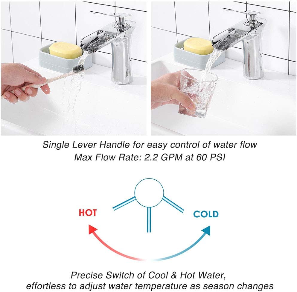 Aquaterior Porcelain Bathroom Vessel Sink 18'x12' with Chorme Single Handle Faucet Pop-up Drain Combo Rectangle Above Counter Vanity Basin Minimalist Modern
