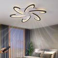 Nordic Black Ceiling Fan Light with Remote Control Silent Ceiling Fan with Lights DC Motor 6-Speed Dimmable Ultra Thin Ceiling Fan Lamp for Bedroom Lounge Kitchen LED Boy Girl