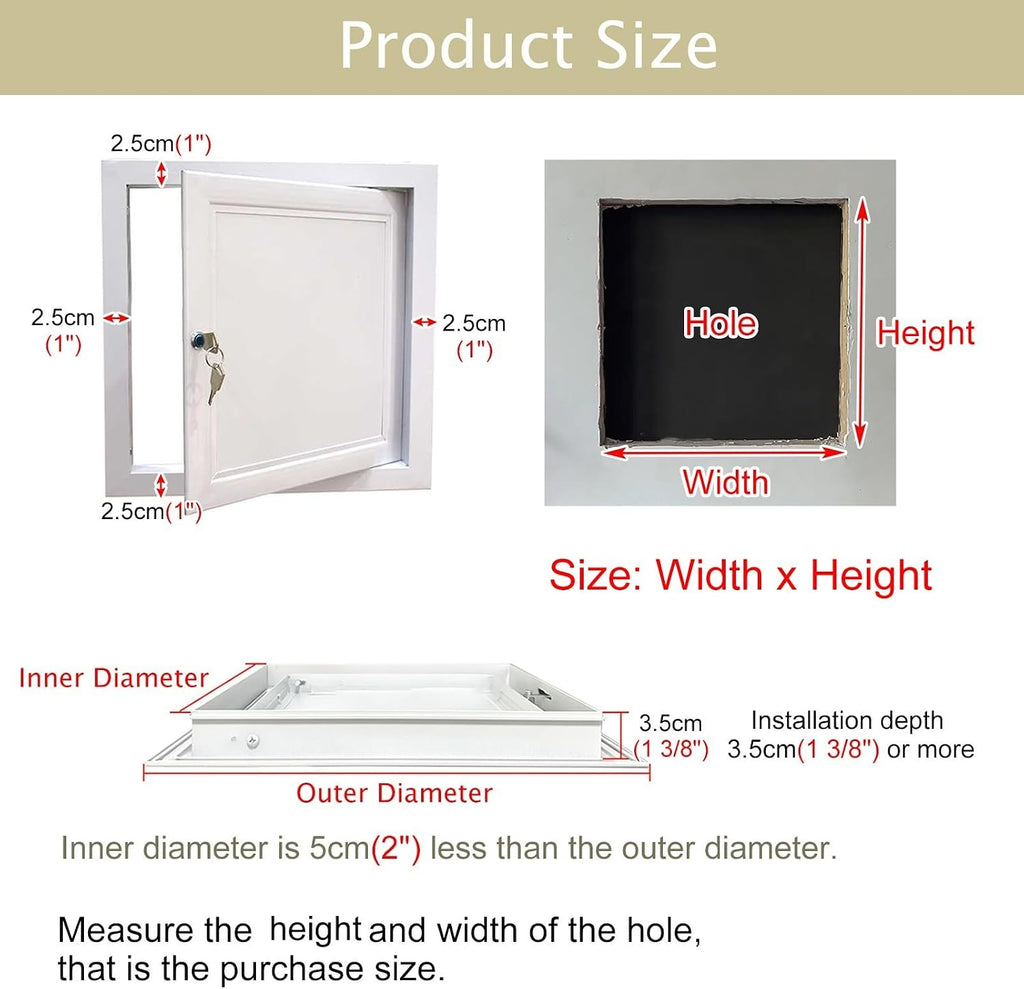 8x10 12x18 14x18 16x20 24x30 Access Door, Metal Access Panel for Plumbing/Cable, Wall/Ceiling Access Panel, Electrical Inspection Hatch(40x75cm/16x30in)
