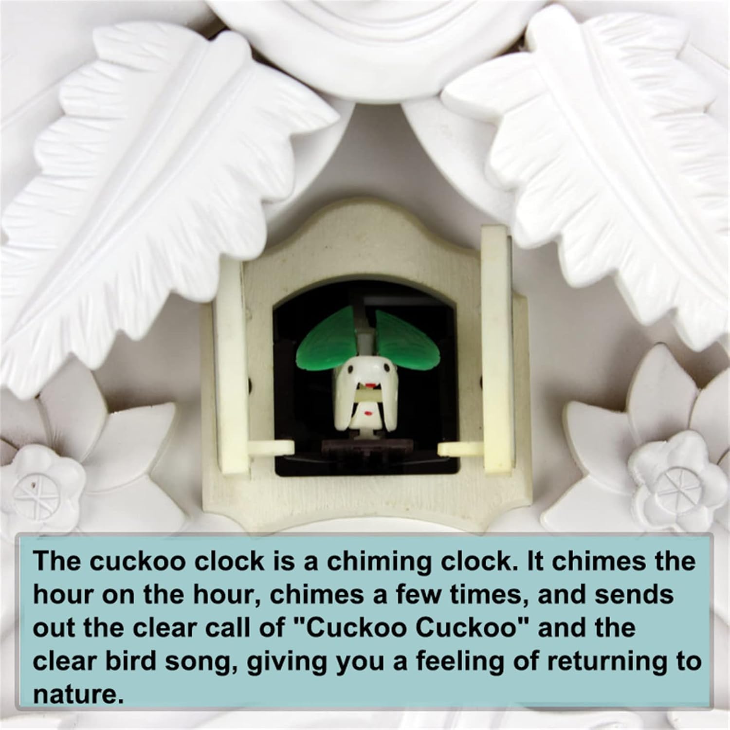 Cuckoo Clock,Wooden Wall Clock,Cuckoo Clock with Night Mode, Hand Carved Bird, Weights and Swinging Pendulum,for Home Decorate