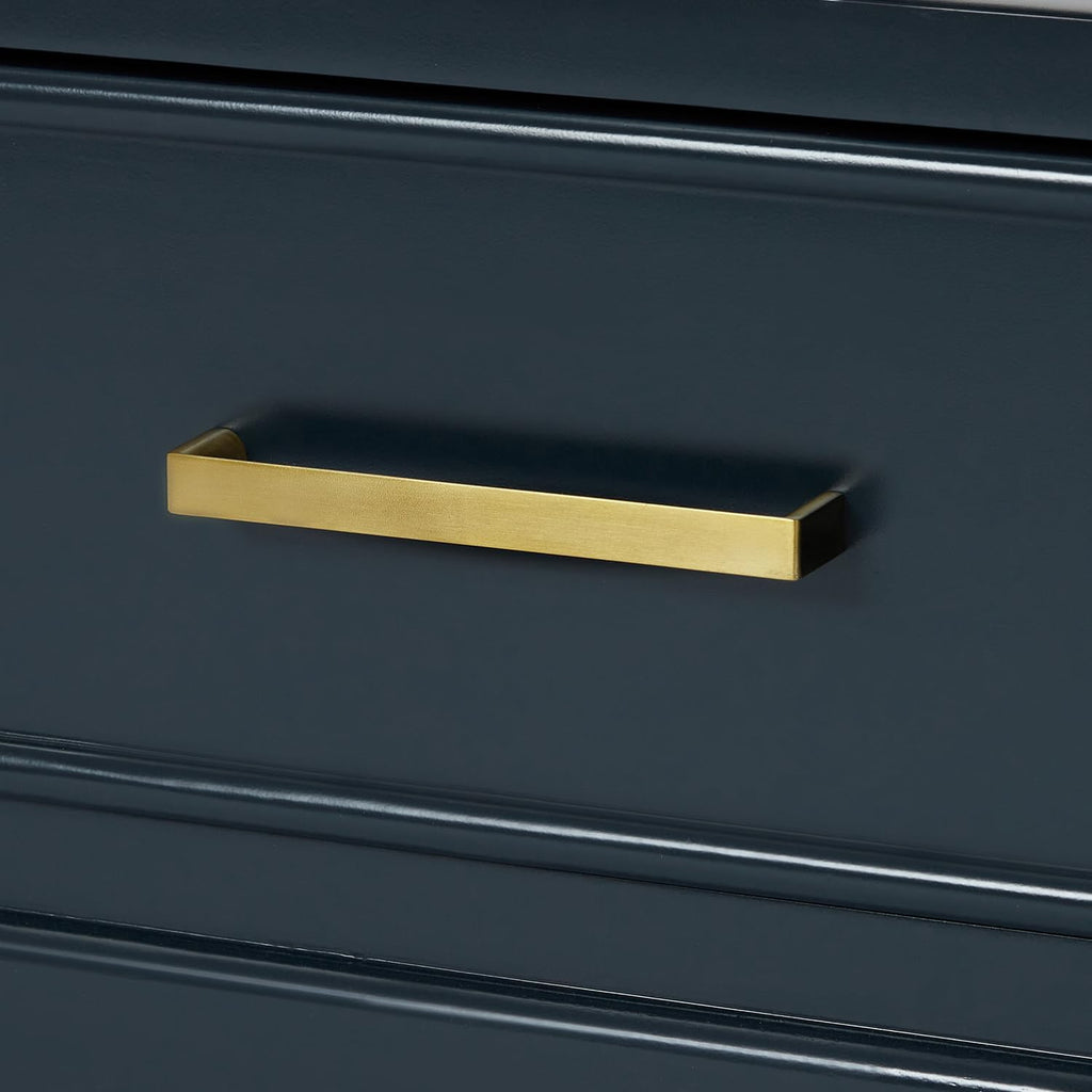 ARIEL Stafford 60-inch Bathroom Vanity with Sink,Solid Wood, 1.5-inch Italian Carrara Marble Countertop, Double Oval Porcelain Sink, 4 Soft Closing Doors, 6 Dovetail Drawers, Midnight Blue