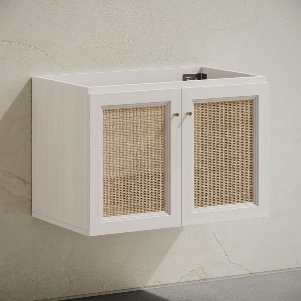 Swiss Madison Classe 30' Wall-Mounted Bathroom Vanity in White Oak Without Sink Top
